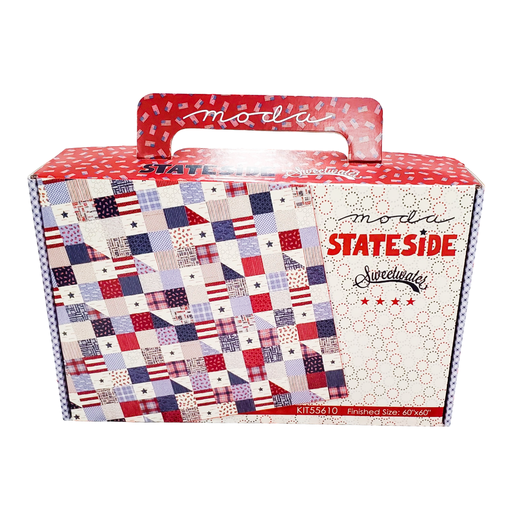Moda Stateside Kit  finished 60" x 60" includes pattern and 100% Cotton fabric for quilt top and binding.