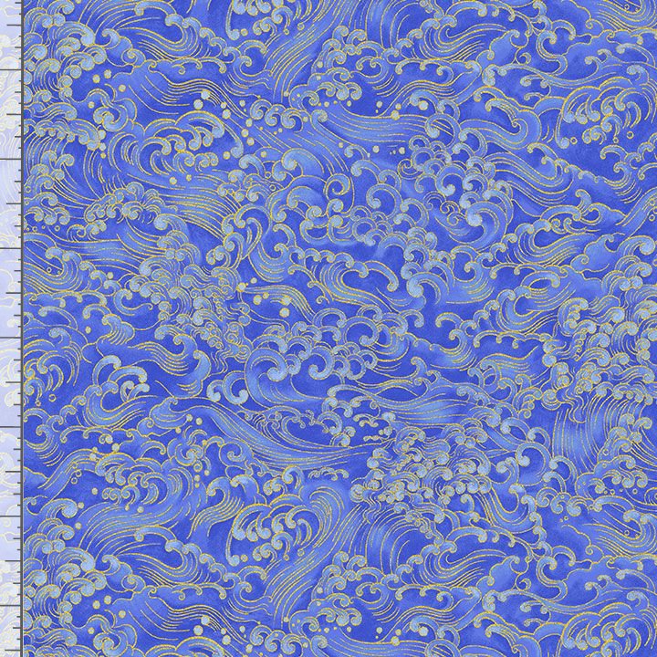 Timeless Treasures Lotus Metallic-Wave, 100% Cotton 44/45"