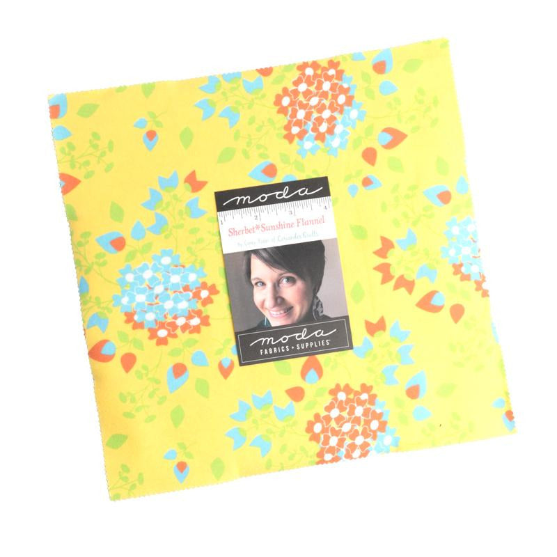 Sherbert Sunshine Flannel Layer Cake 100% Cotton