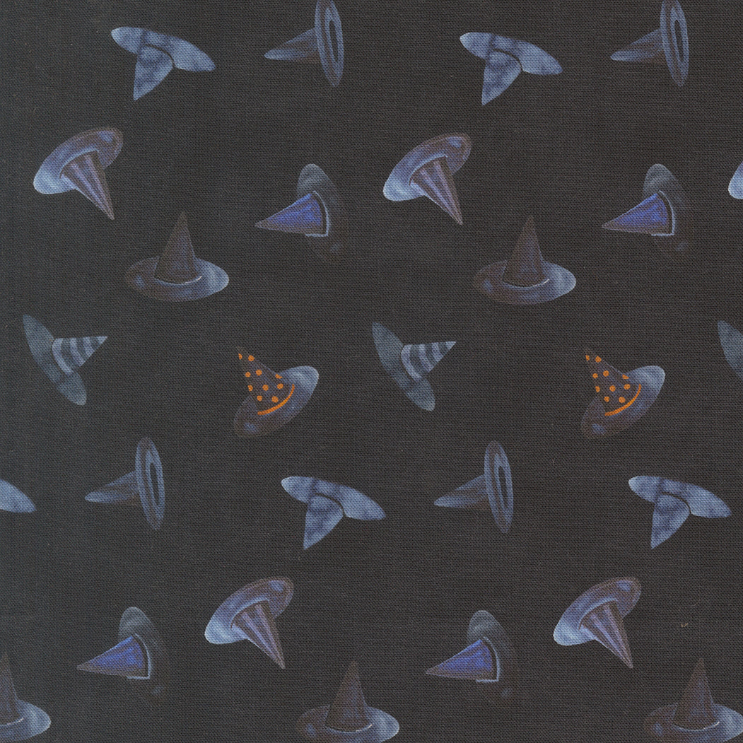 Coven Onyx with Witch Hats 100% Cotton