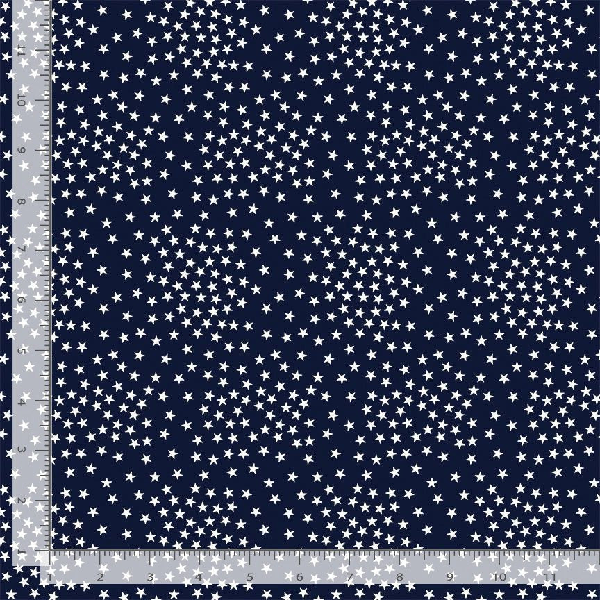 Timeless Treasures Blue and White Stars 100% Cotton 44/45"