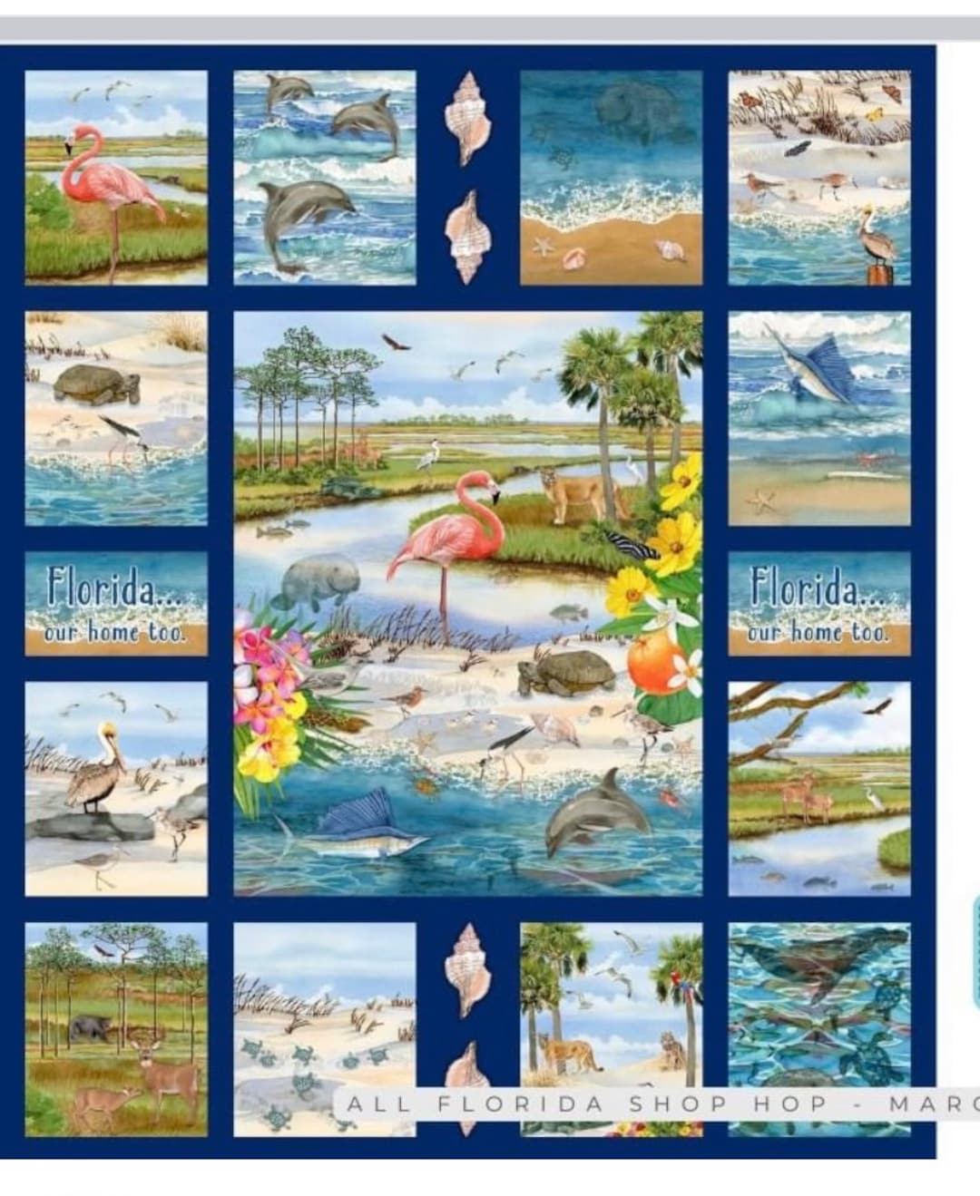 A13 2024 Florida Shop Hop Digital Panel 100% cotton