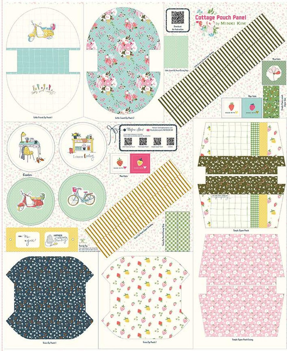 Cottage Pouch Panel 100% Cotton