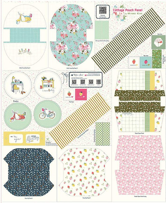 Cottage Pouch Panel 100% Cotton