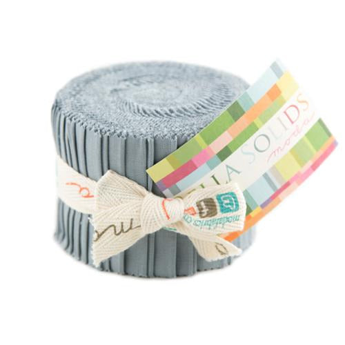 Moda Bella Solids Junior Jelly Roll Steel 184