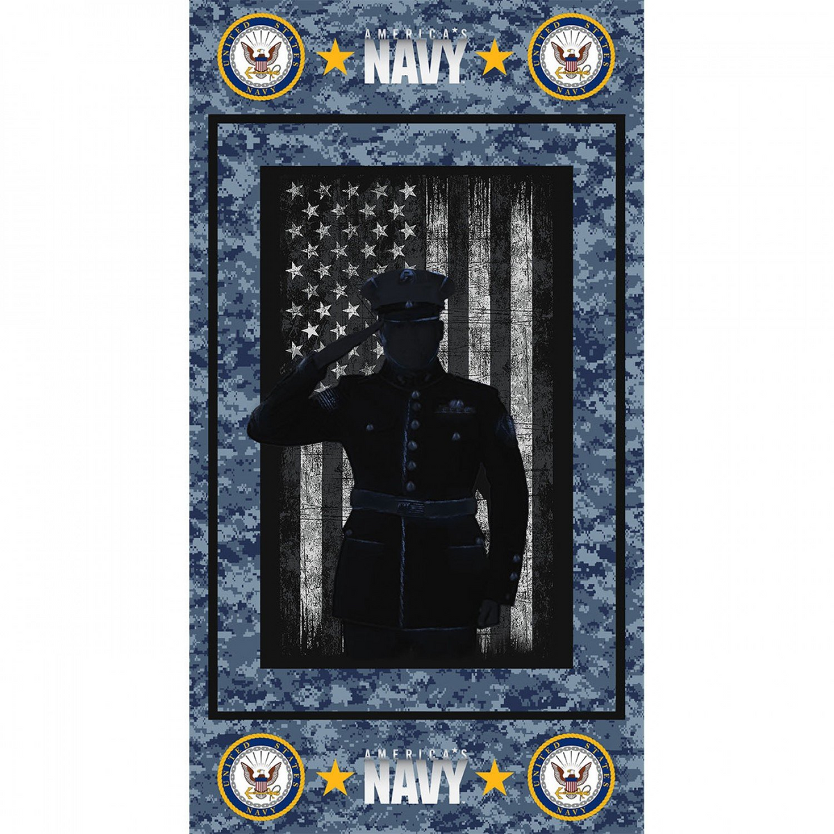 B03 Navy Flag Panel (24" X 44") 100% cotton