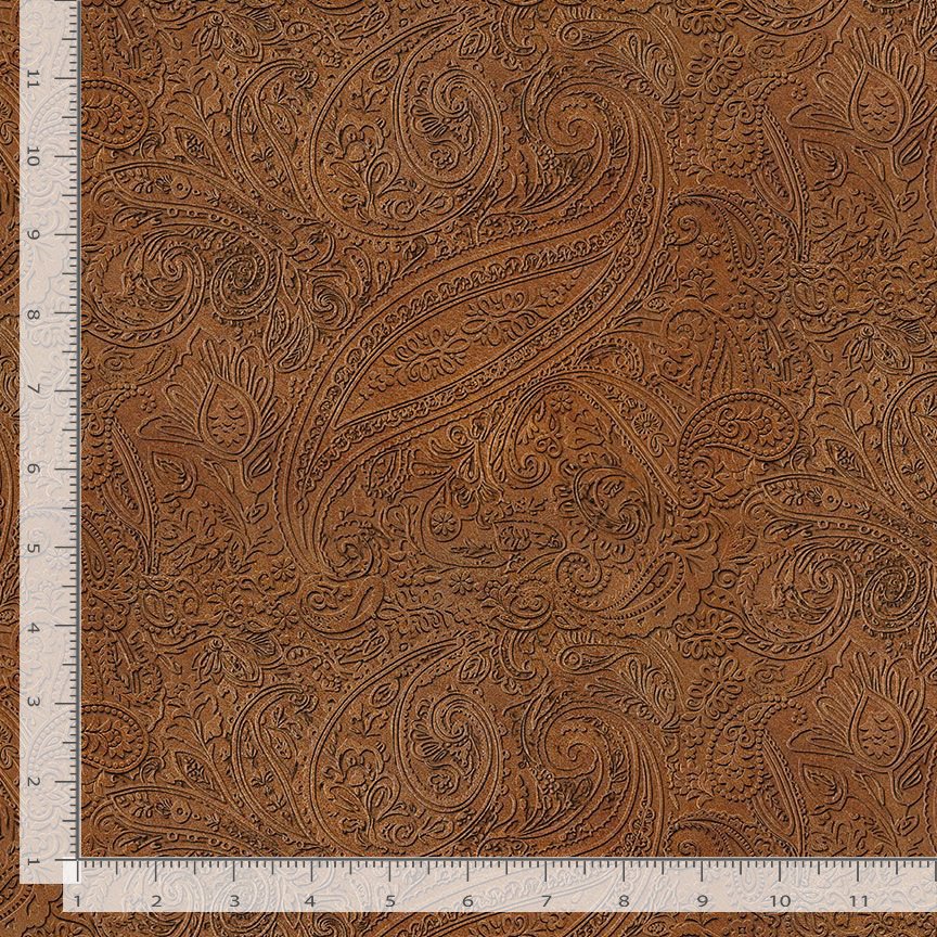Timeless Treasures Tooled Leather 100% Cotton 44/45"
