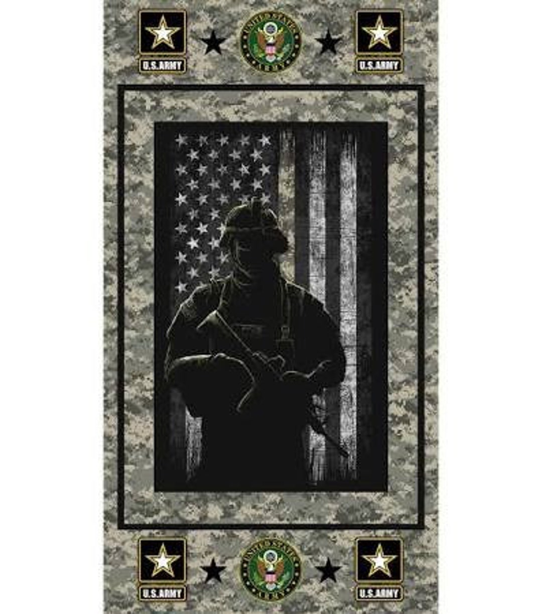 B01 Army Flag Panel (24" X 44") 100% cotton