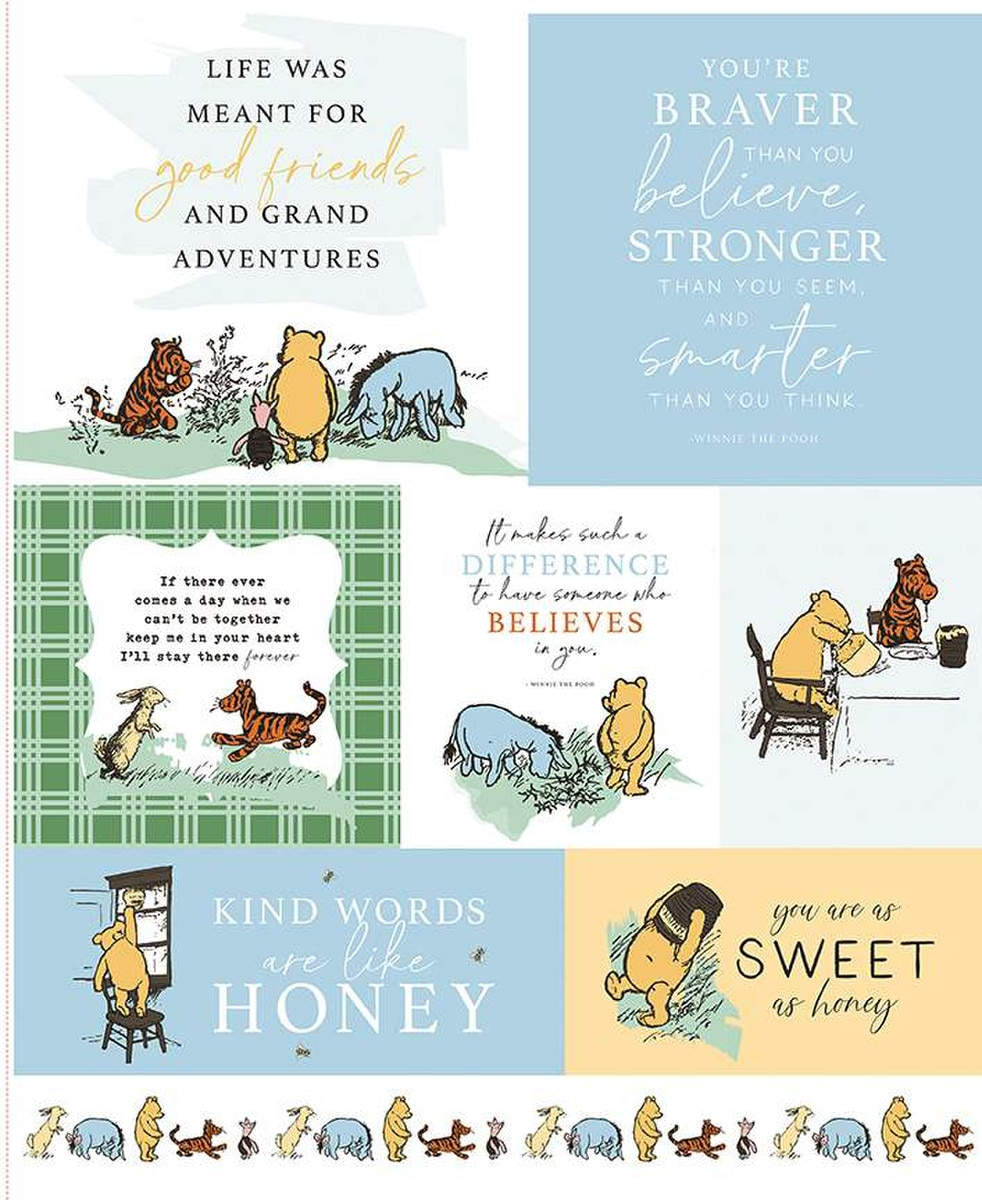 Winnie The Pooh Panel 100% Cotton