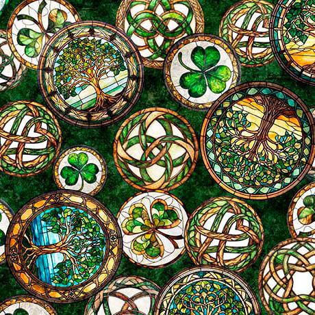 Spirit of Ireland Celtic Medallions 100% Cotton