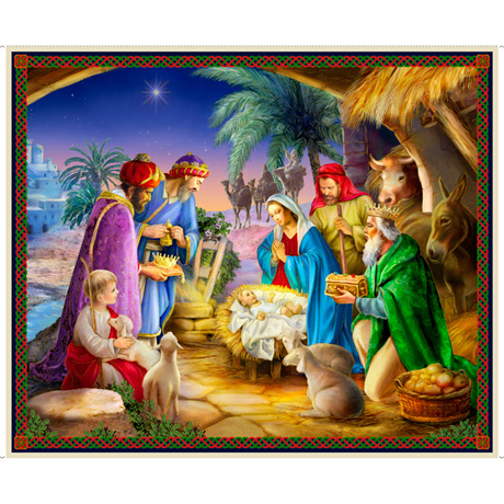 F05 The Nativity Digital Printed panel 43/44" wide 100% Cotton
