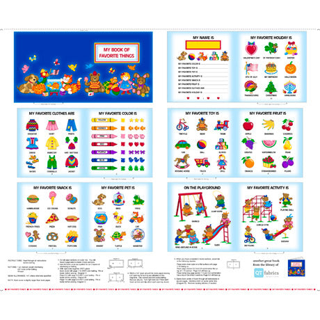 D10 Soft Books Digital Panel 100% cotton- Book of Favorite Things