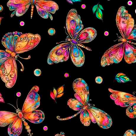 Fluttering Gardens- Butterflies 100% Cot 44/45"