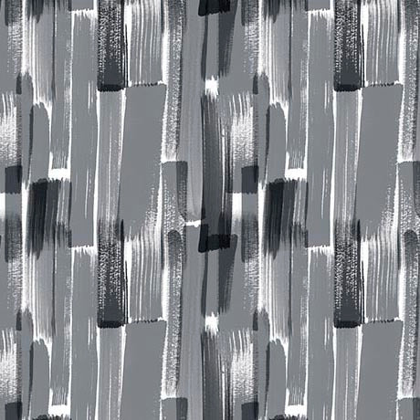 Blissful Blooms- Paint Strokes- Grey/Black 100% Cotton