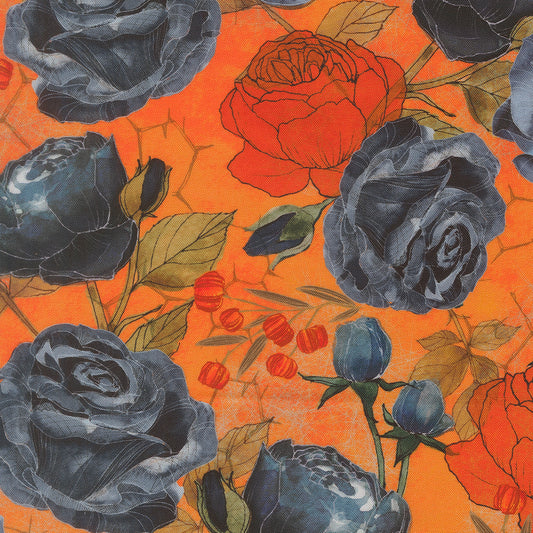 Coven Orange with Roses 100% Cotton