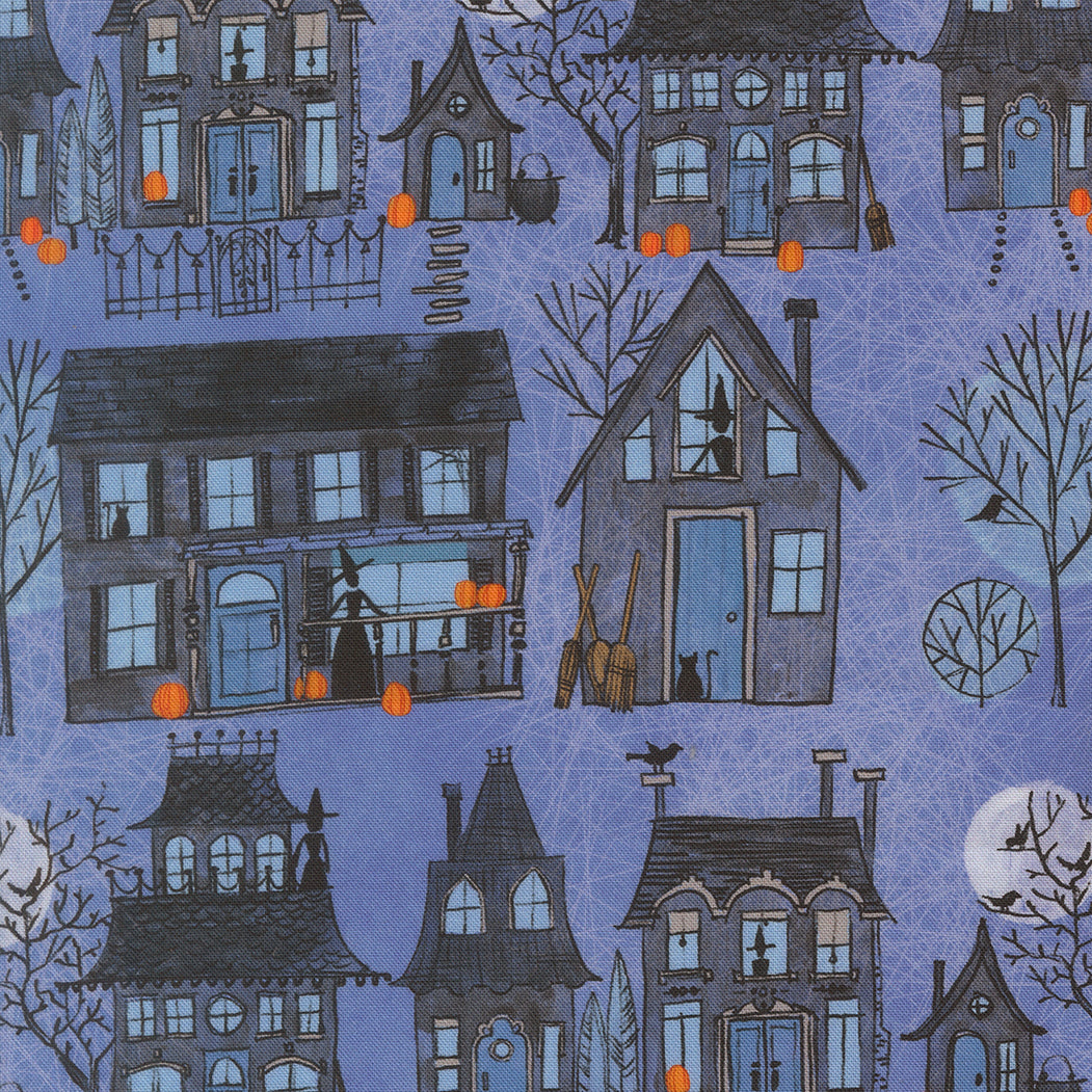 Coven Dusk with Houses 100% Cotton