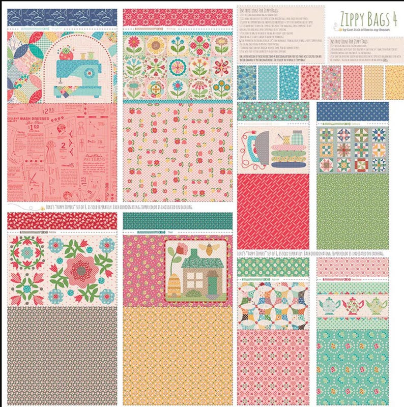 C03 Lori Holt Home Decor 57/58" Zippy Bags 4 Panel