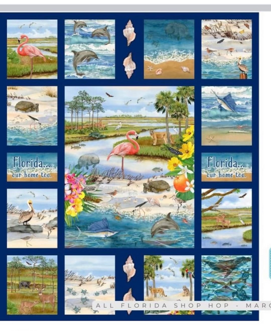 A13 2024 Florida Shop Hop Digital Panel 100% cotton