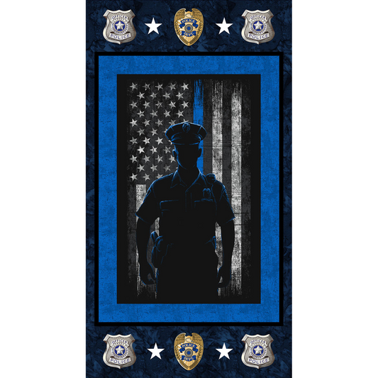 B10 Police/Flag Panel  (24" X 44") 100% cotton