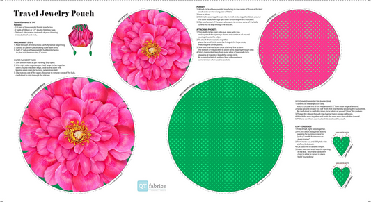 D10 Sew & Go Jewelry Poach Panel DP 43/44" wide  100% Cotton