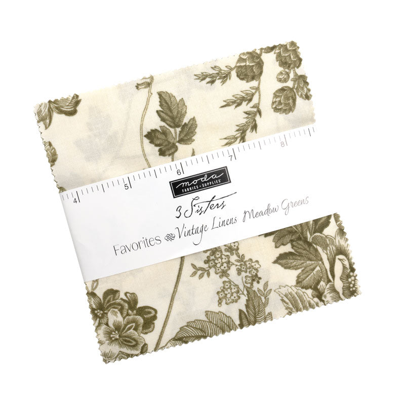 Moda Meadow Greens 100% Cotton Charm Pack 5"