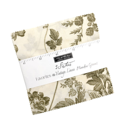 Moda Meadow Greens 100% Cotton Charm Pack 5"