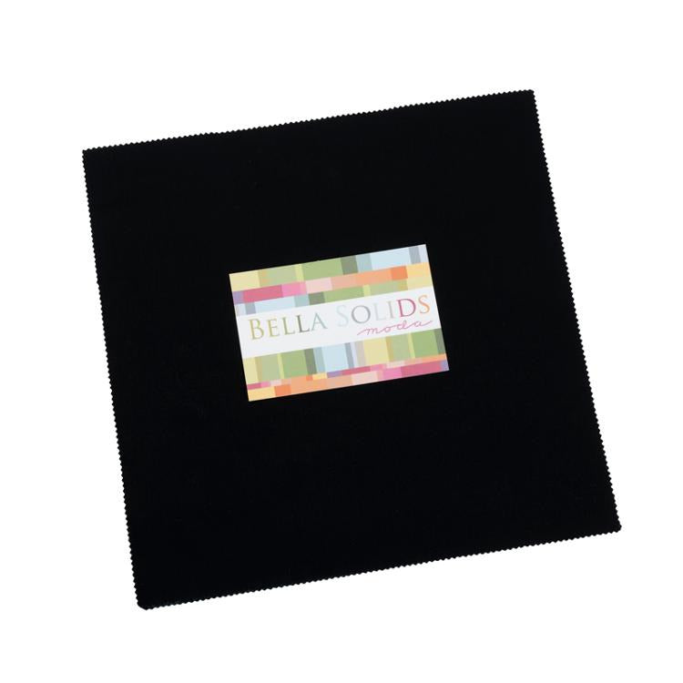 Moda Bella Solids Layer Cake Black 42, 10" sqr.
