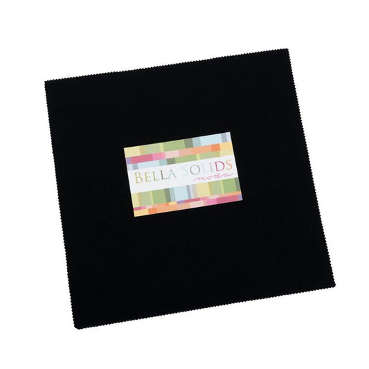Moda Bella Solids Layer Cake Black 42, 10" sqr.