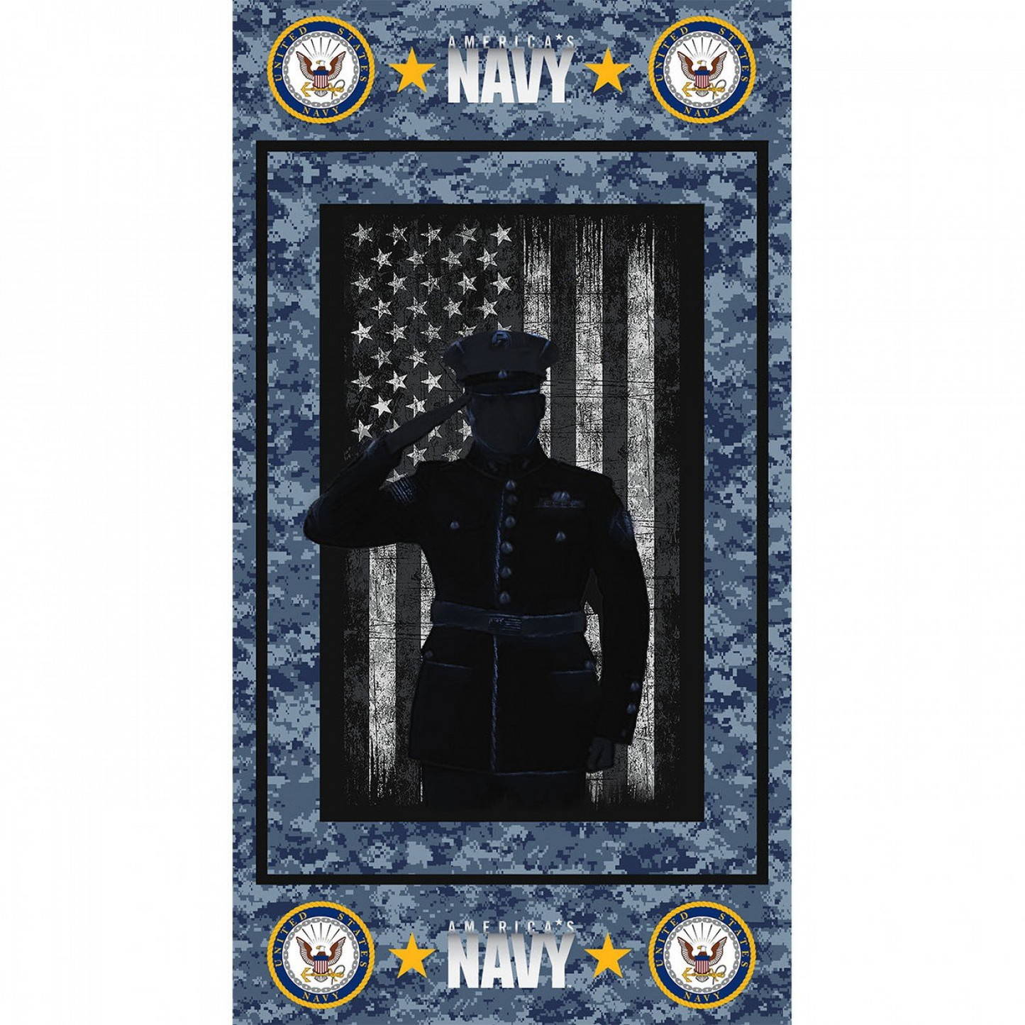 B03 Navy Flag Panel  (24" X 44") 100% cotton