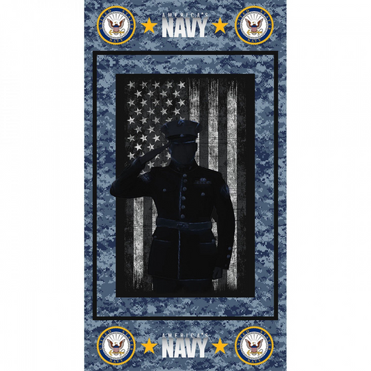 B03 Navy Flag Panel  (24" X 44") 100% cotton