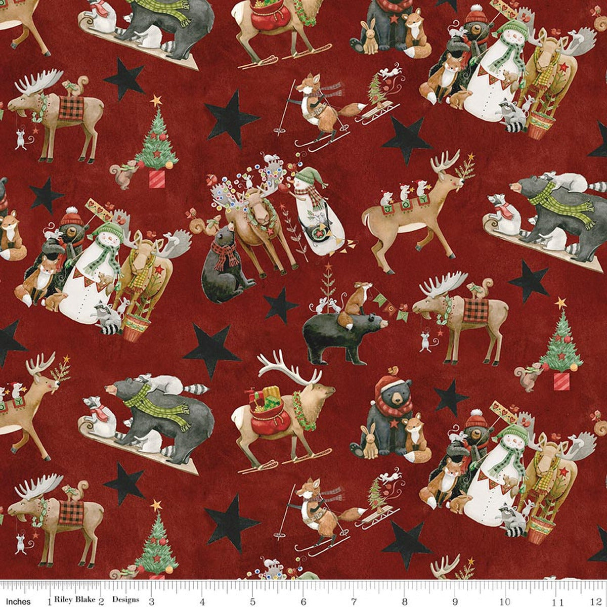 Northern Christmas Main Red 100% Cotton