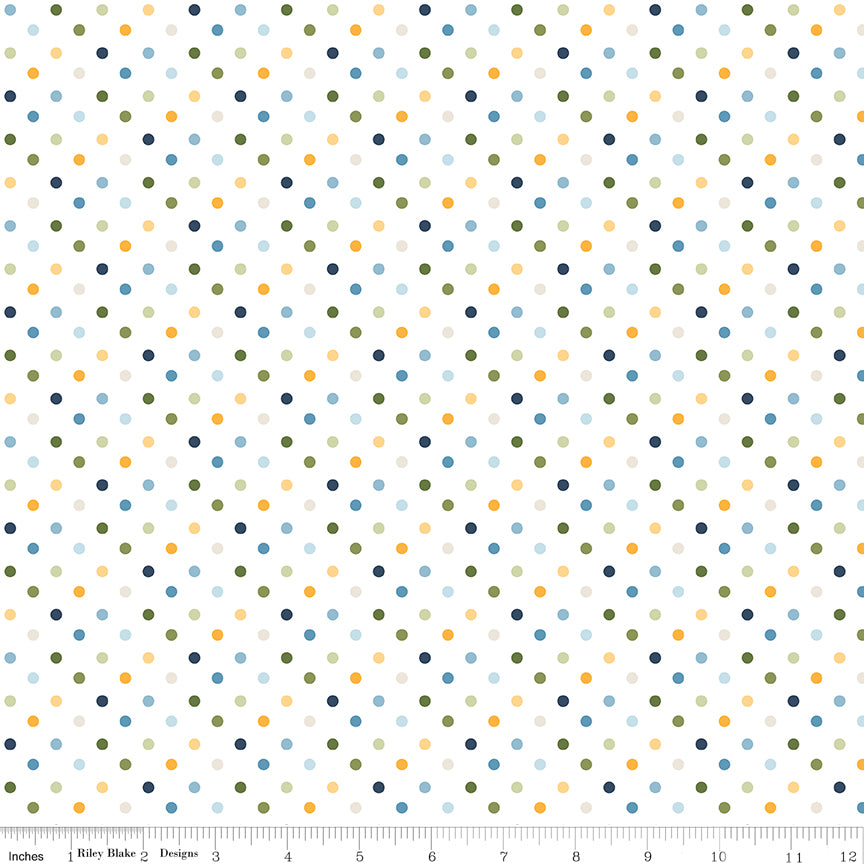 Sunshine and Dandelions- Dots Cloud 100% Cotton