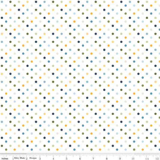 Sunshine and Dandelions- Dots Cloud 100% Cotton