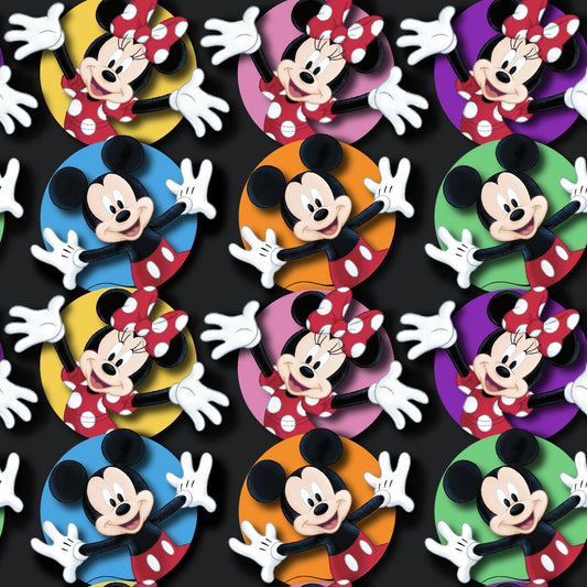 Mickey and Minnie Circles 100% Cotton