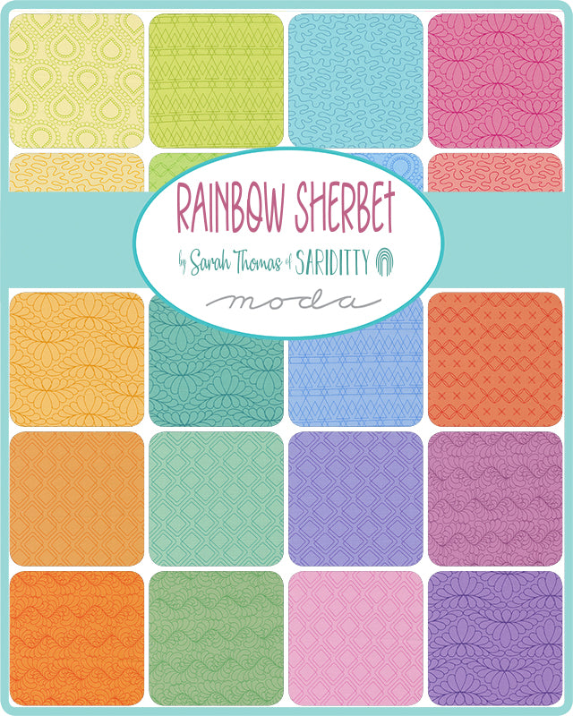 Moda Rainbow Sherbet 100% Cotton Charm Pack 5"