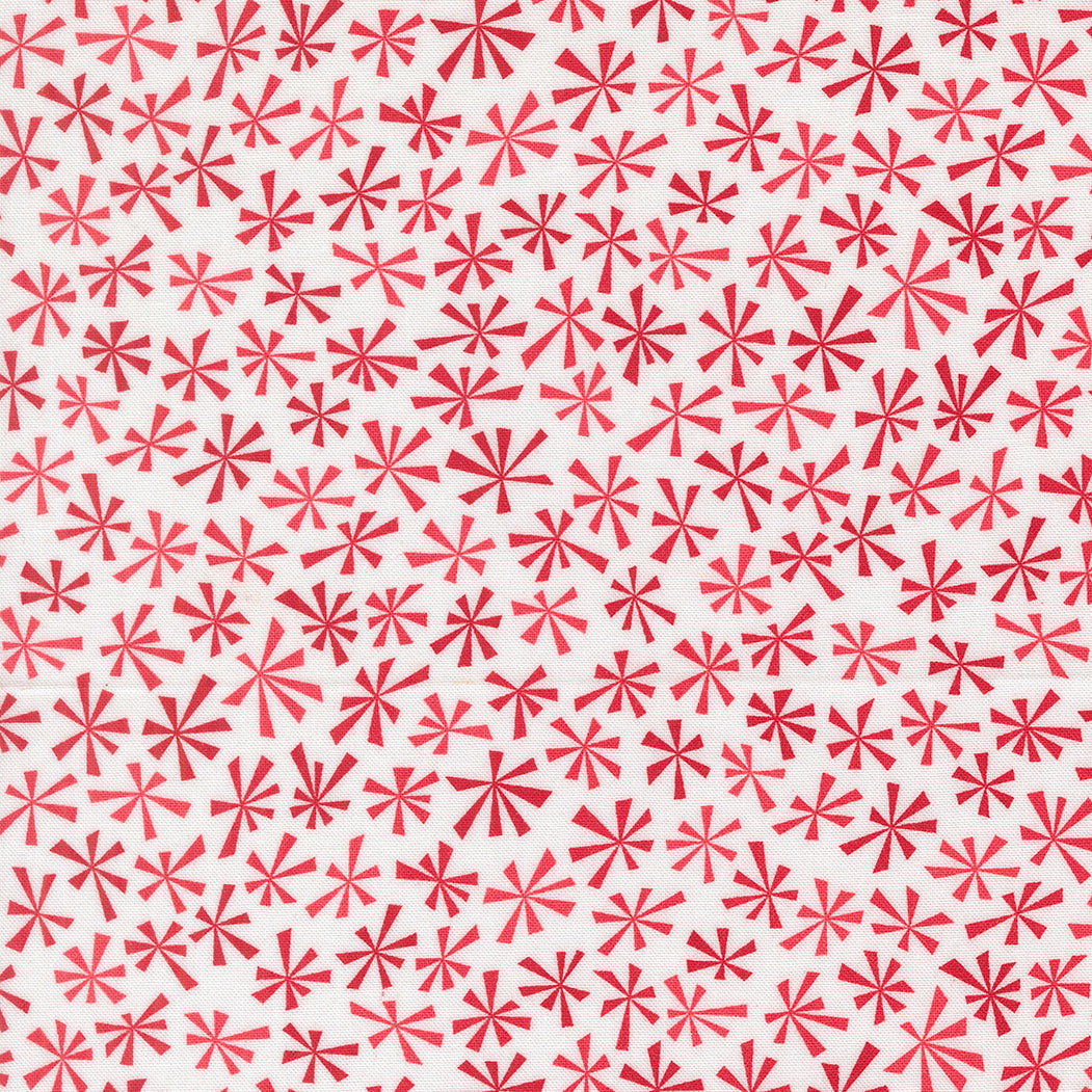 Snow Time- Winter White Red Peppermint 100% Cotton