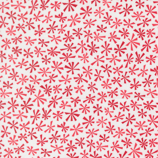 Snow Time- Winter White Red Peppermint 100% Cotton
