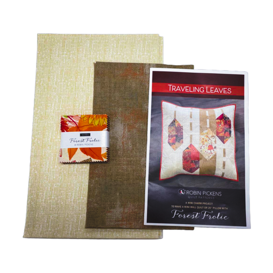 Forest Frolic Traveling Leaves Mini Charm Kit: Mini Charm, Pattern, 3/8 Thatched, F8 Grunge