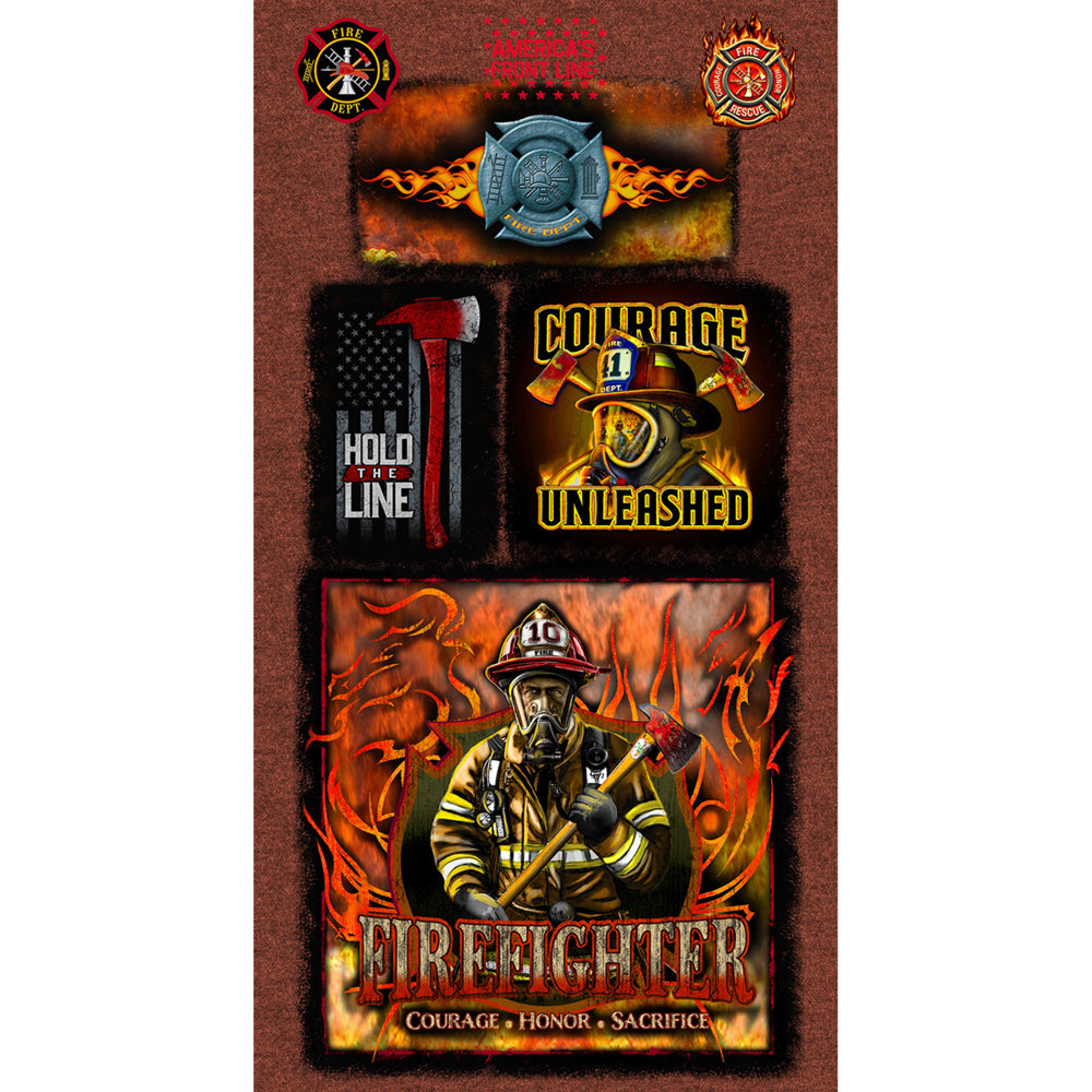 B08 Firefighter Panel  (24" X 44") 100% cotton