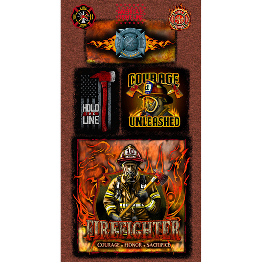 B08 Firefighter Panel  (24" X 44") 100% cotton
