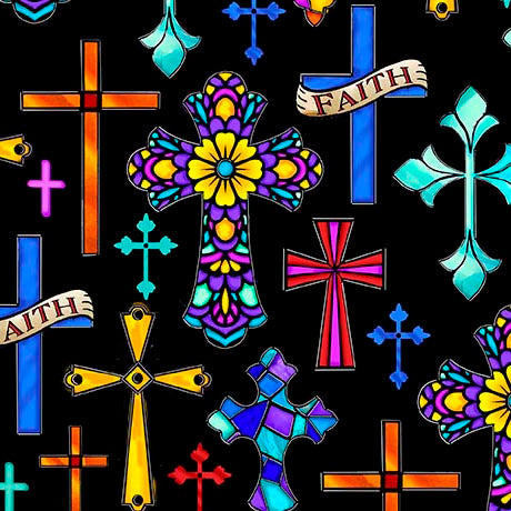 Guardian Angel- Crosses 100% Cot 43"/45"