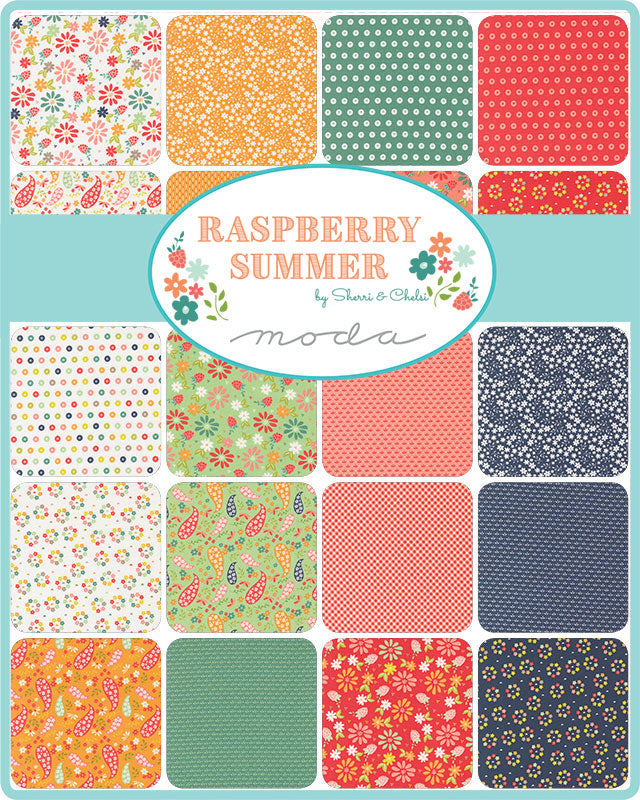 Moda Raspberry Summer 100% Cotton Charm Pack 5"