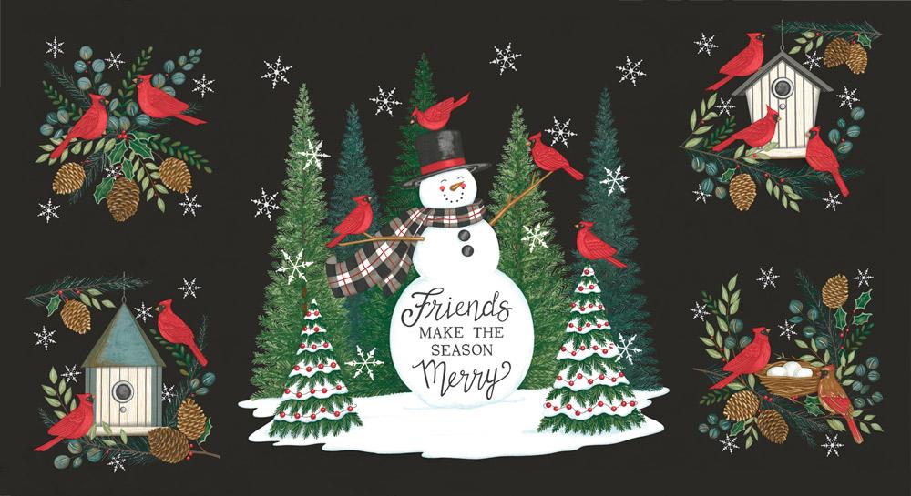 Winter Friends Panel 100% Cotton