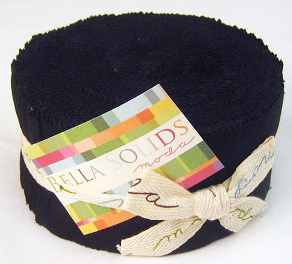 Moda Bella Solids Jelly Roll Black