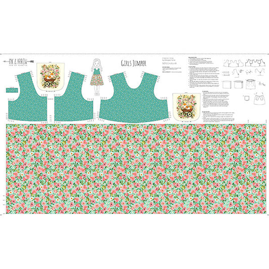 Flora and the Fox- Jumper Panel 100% Cotton